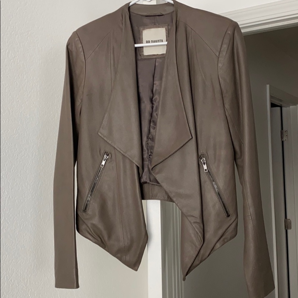 BB Dakota Taupe Genuine Leather Jacket